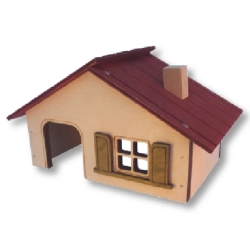 DREWNIANY MAŁY DOMEK dla gryzoni chomika myszki P01